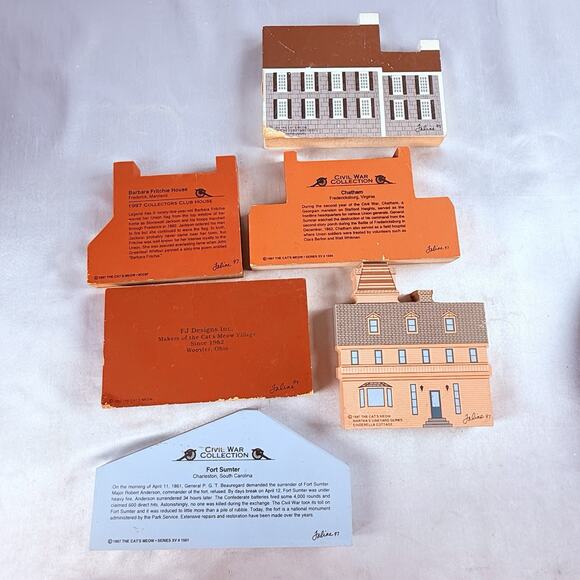 Rare Huge Lot 47 Cat’s Meow Village Signed Faline 1987–1997 Civil War Series - Picture 15 of 15
